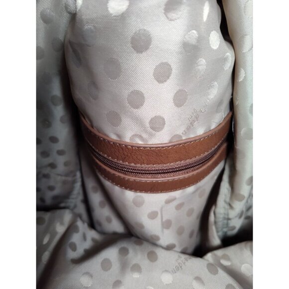 Madden Girl‎ Backpack Blue & Cream Stripe With Brown Trim Large - Picture 8 of 11